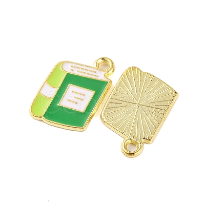Golden Plated Alloy Enamel Pendants ENAM-Z017-12G-02-1