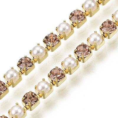 Brass Rhinestone Strass Chains CHC-N017-001A-A18-1