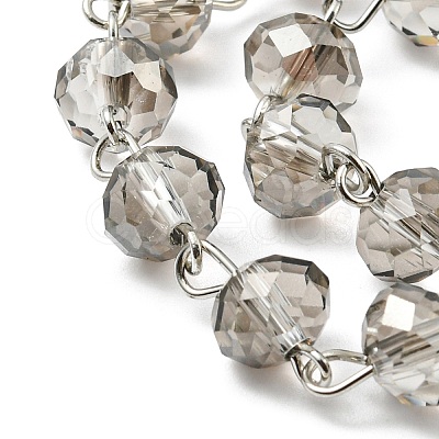 Handmade Rondelle Glass Beads Chains for Necklaces Bracelets Making AJEW-JB00120-06-1