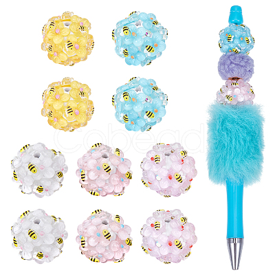 10Pcs 5 Colors Handmade Polymer Clay Beads CLAY-FG0001-02-1