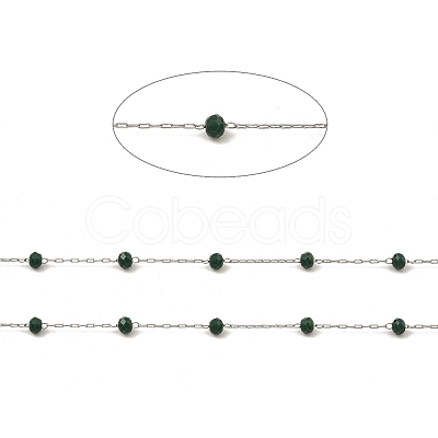 Glass Round Beaded Chains CHS-B003-04F-1