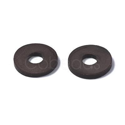 Flat Round Handmade Polymer Clay Beads CLAY-R067-10mm-38-1