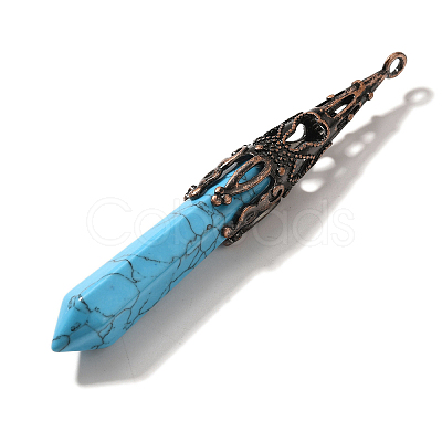 Synthetic Turquoise Pointed Big Pendants G-P560-02R-03-1