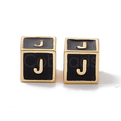 Rack Plating Brass Enamel Beads KK-B060-04G-01J-1