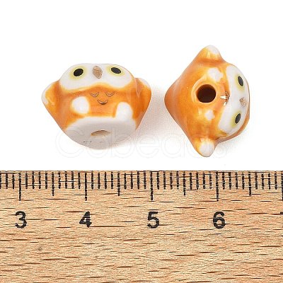 Cute Hand Painted Mini Owl Porcelain Beads PORC-F014-01D-1
