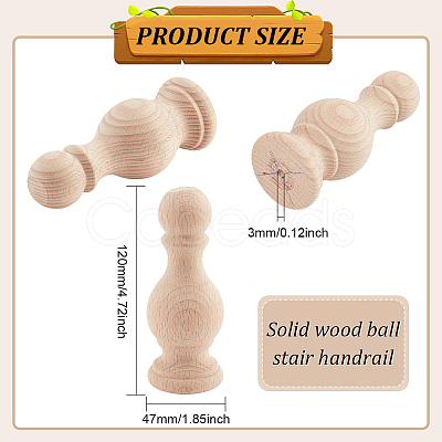 Unpainted Wooden Finials and Spindles for Crafts WOOD-WH0124-32-1