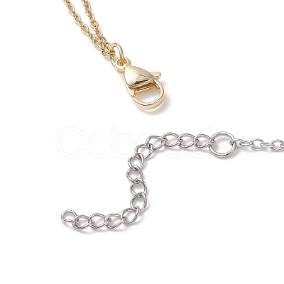 Natural Cultured Freshwater Pearl Rice Pendant 304 Stainless Steel Cable Chain Double Layer Necklaces X-NJEW-JN05682-1