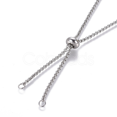 Tarnish Resistant Adjustable 304 Stainless Steel Slider Necklaces LS-MAK-L026-07A-P-1