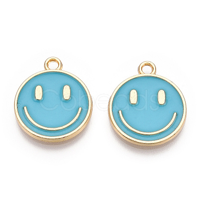 Light Gold Tone Alloy Enamel Pendants ENAM-N056-197D-1