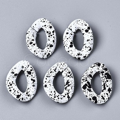 Spray Painted CCB Plastic Linking Rings CCB-Q091-018A-1