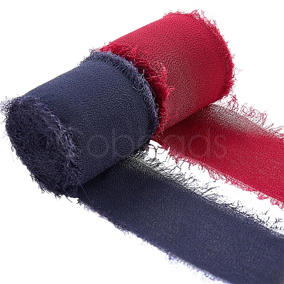 2 Rolls 2 Colors Polyester Ribbon OCOR-SZ0001-09-1