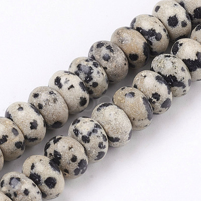 Natural Dalmatian Jasper Beads Strands G-O162-02-5x8mm-1