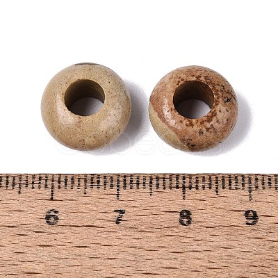 Natural Picture Jasper European Beads G-N359-17A-04-1
