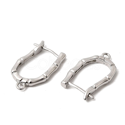 Bamboo Brass Hoop Earring Findings KK-A289-06P-1