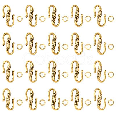Tibetan Style Alloy S-Hook Clasps FIND-FS0005-25AG-1