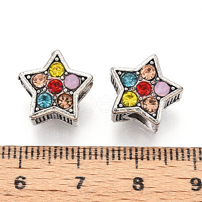 Alloy Rhinestone European Beads FIND-N009-17B-AS-1