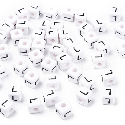 Letter Acrylic European Beads X-OPDL-R050-10mm-L-1