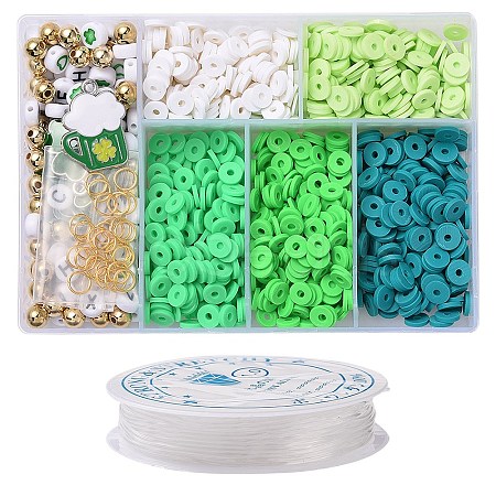 DIY Saint Patrick's Day Polymer Clay Beads Bracelet Making kit DIY-TZ0001-08-1
