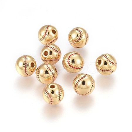 Brass Enamel Beads KK-L179-06G-1