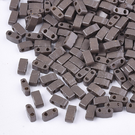 2-Hole Baking Paint Glass Seed Beads SEED-S023-17B-17-1
