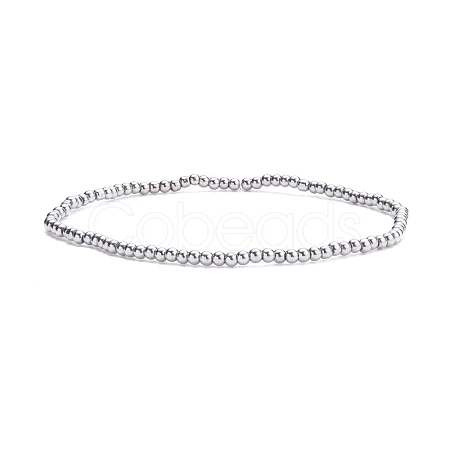 Glass Round Beaded Stretch Bracelet for Women BJEW-JB07911-05-1