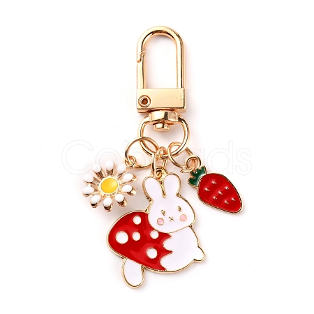 Alloy Enamel Pendant Keychains KEYC-WH0027-20-1