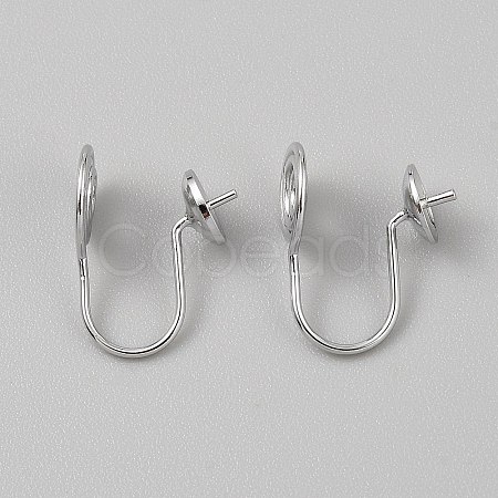 Brass Clip-on Earring Converters Findings KK-WH0062-204B-P-1