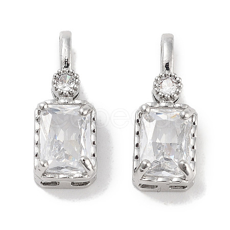 Brass Micro Pave Cubic Zirconia Pendants KK-C051-54P-02-1