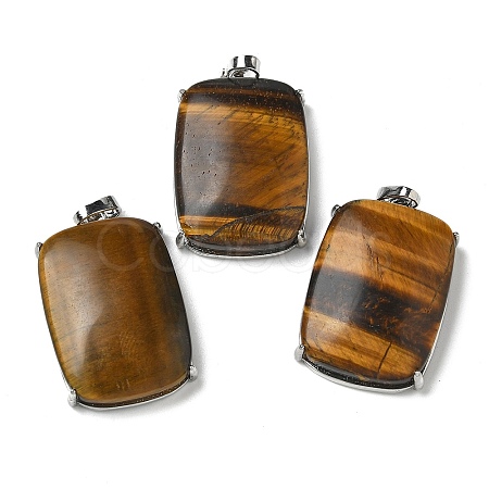 Natural Tiger Eye Pendants G-Z070-01P-05-1
