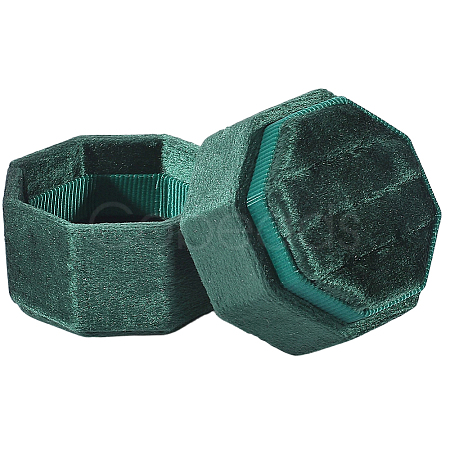 Velvet Cover Plastic Couple Ring Box VBOX-WH20003-001H-1