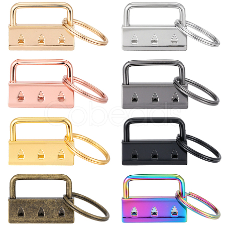 20Pcs 8 Colors Iron Keychain Clasp Findings IFIN-SP0001-66-1