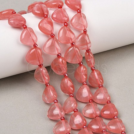 Cherry Quartz Glass Beads Strands G-NH0069-A06-1