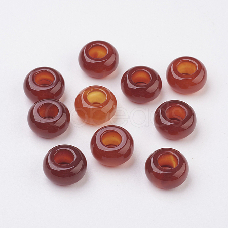 Natural Carnelian European Beads G-G740-12x6mm-15-1