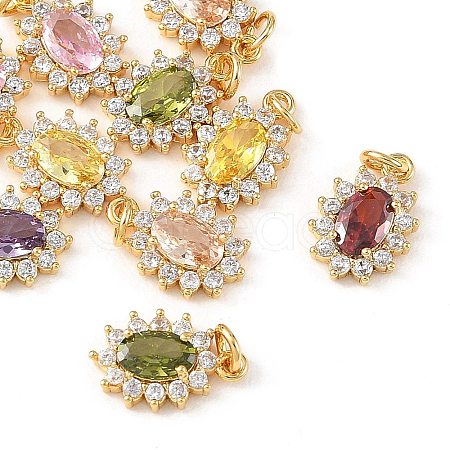 SHEGRACE Brass Micro Pave Cubic Zirconia Pendants XGRQ2O909-446G-1