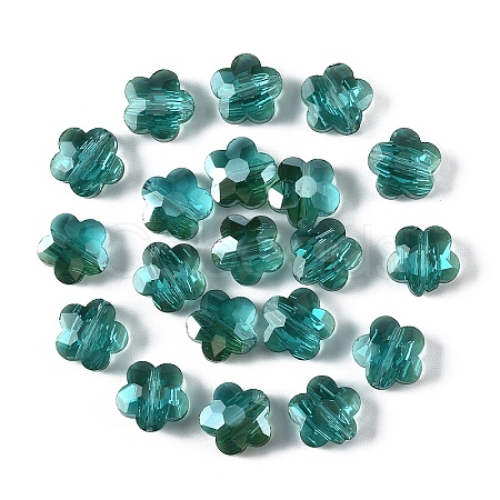 20Pcs Transparent Electroplate Glass Beads GLAA-YW0005-11D-1