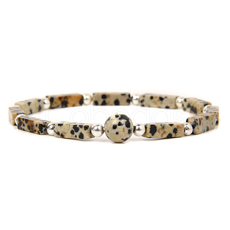 Natural Green Spot Jasper Beads Stretch Bracelets for Men Women ZE2494-1-1