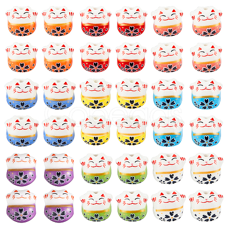 Olycraft 36Pcs 9 Colors Handmade Porcelain Beads PORC-OC0001-04-1