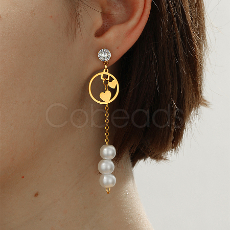 Sweet Tassel 201 Stainless Steel Stud Earrings SA4259-1-1