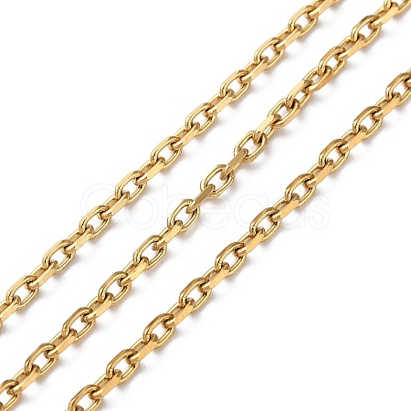 Ion Plating(IP) 304 Stainless Steel Faceted Cable Chains CHS-G027-03G-1