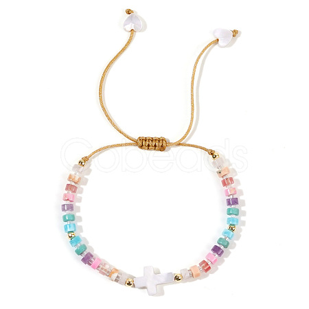 Sweet Shell Cross Braided Bracelets TE5534-1-1