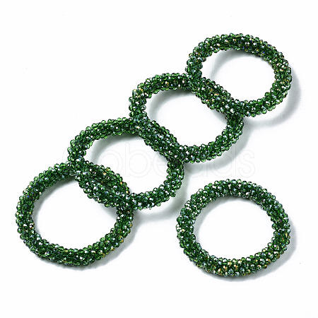 Faceted Transparent Glass Beads Stretch Bracelets LS-BJEW-S144-002C-07-1