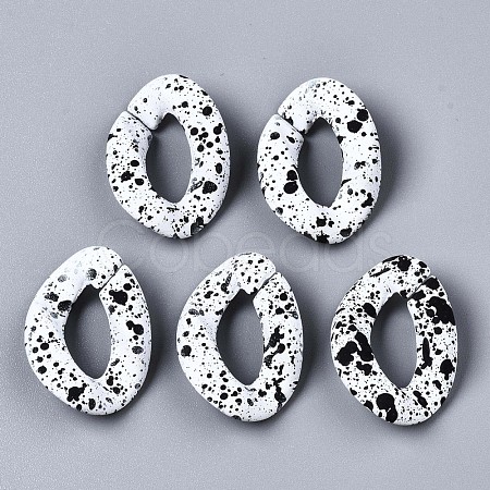 Spray Painted CCB Plastic Linking Rings CCB-Q091-018A-1