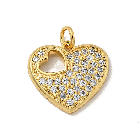 Brass Micro Pave Cubic Zirconia Pendants KK-N254-136A-G-1