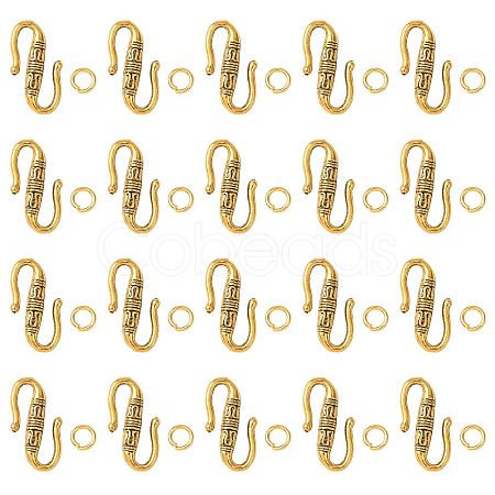 Tibetan Style Alloy S-Hook Clasps FIND-FS0005-25AG-1
