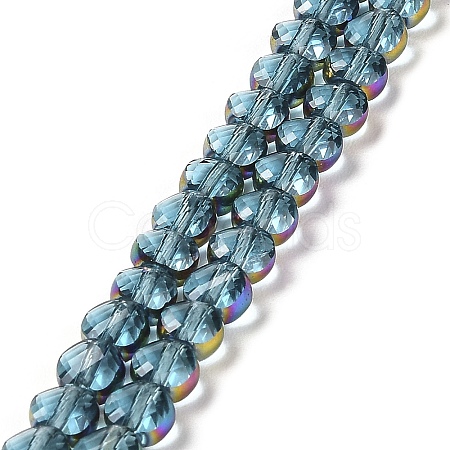 Electroplate Transparent Glass Beads Strands EGLA-Z001-02E-1
