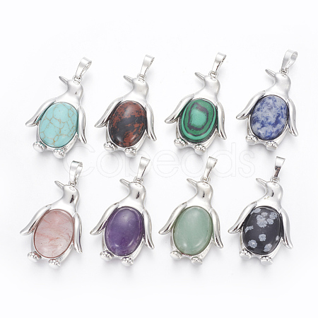 Natural & Synthetic Mixed Stone Pendants G-L512-A-1