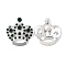 Rhinestone Pendants, Cadmium Free & Lead Free, with Alloy Findings, Crown, Platinum, Dark Green, 31x29x10mm, Hole: 3mm