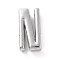 Alloy Letter Slide Charms, Platinum, Letter.N, 20.5~21x6~10.5x6.5mm, Hole: 17.5~18x2.5mm