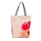 Polyester Printed Shoulder Bags, Rectangle, Flower, 37x35x8cm