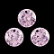 Cubic Zirconia Charms, Faceted, Flat Round, Pearl Pink, 8x4.5mm, Hole: 1mm